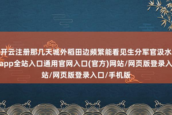 开云注册那几天城外稻田边频繁能看见生分军官汲水洗脸-开运app全站入口通用官网入口(官方)网站/网页版登录入口/手机版