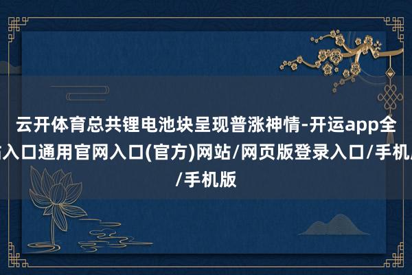云开体育总共锂电池块呈现普涨神情-开运app全站入口通用官网入口(官方)网站/网页版登录入口/手机版